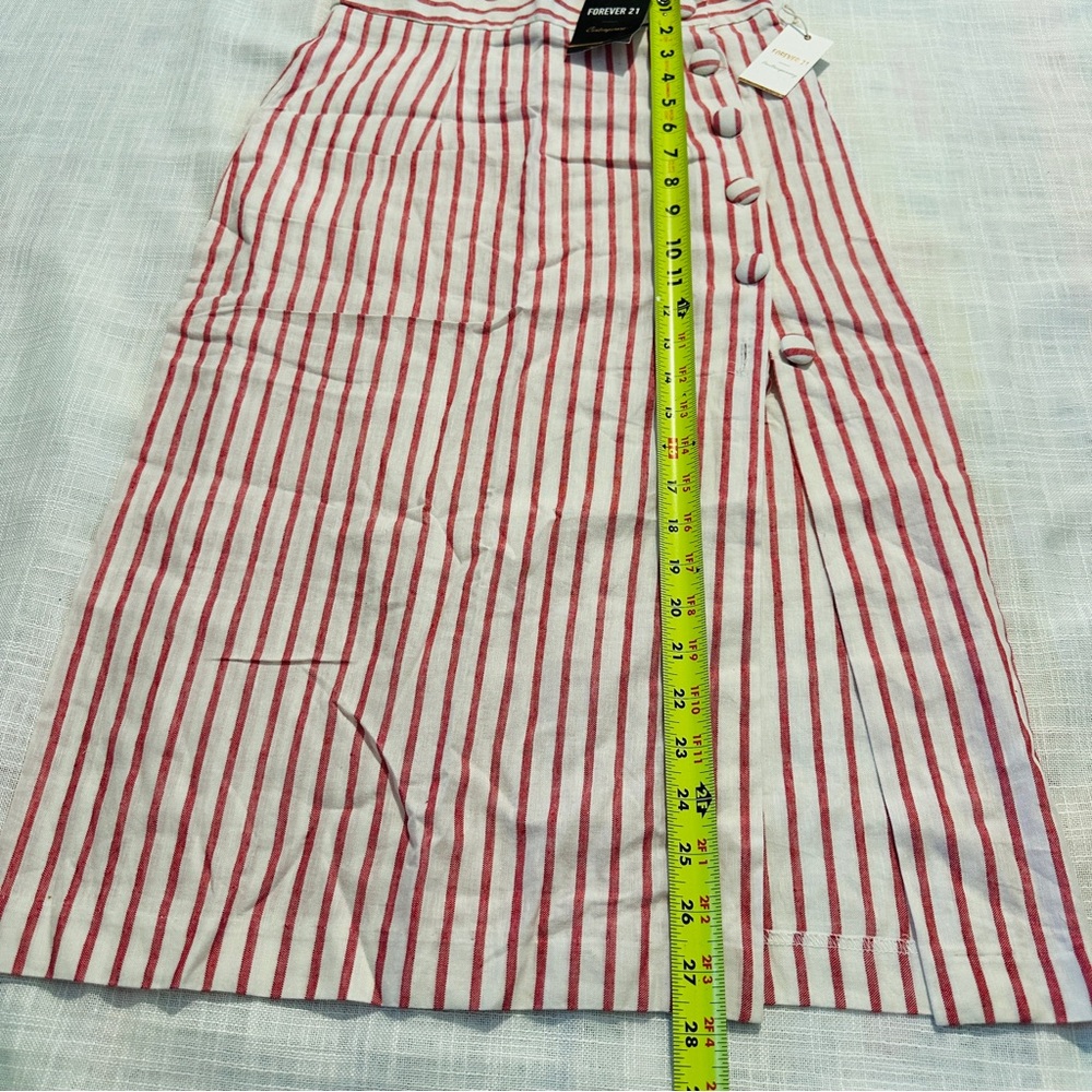 NEW Forever 21 F21 Women linen stripe crop top L & matching button down - Picture 9 of 16